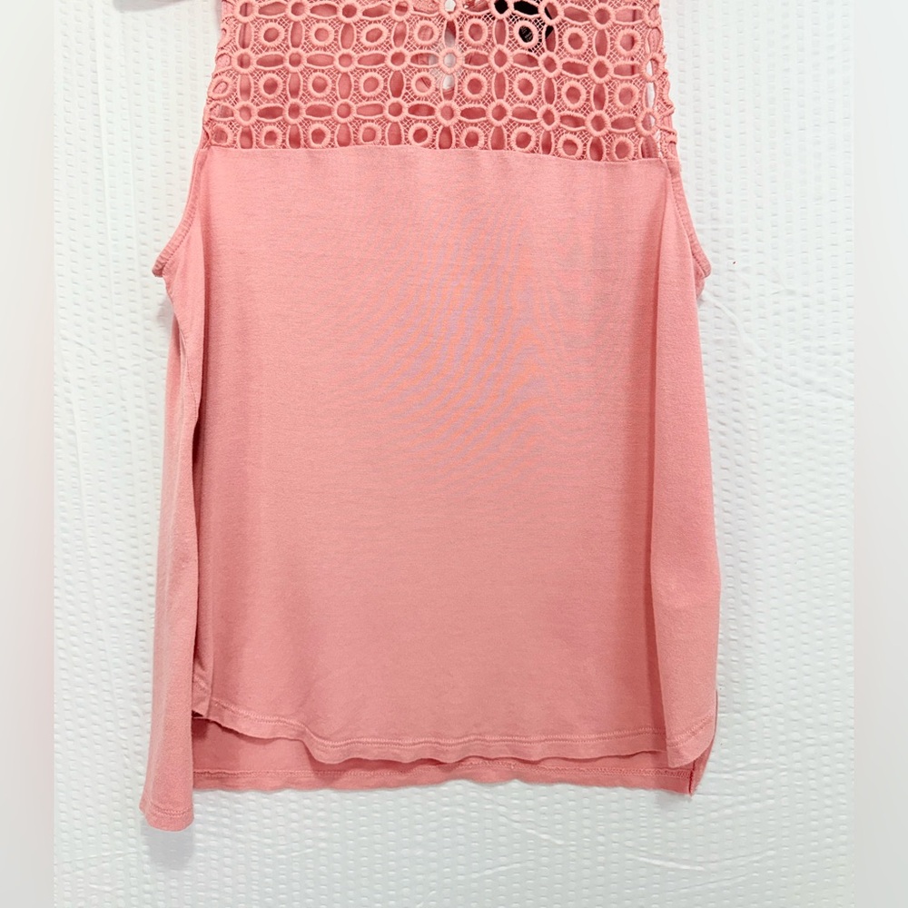 Cottagecore embroidered warm pink sleeveless tank top summer H&M Sz XS camisole - Picture 4 of 10